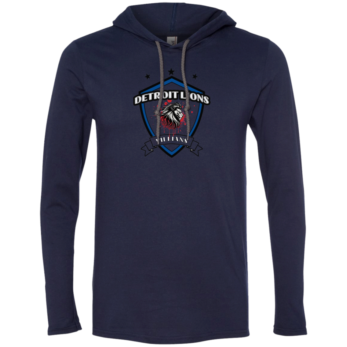 Detroit Lions Villain Gildan LS T-Shirt Hoodie