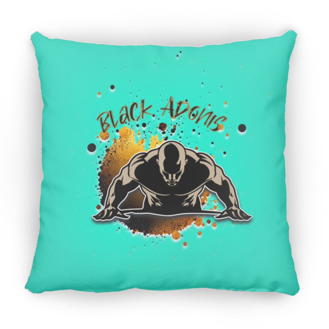 Black Adonis Small Square Pillow