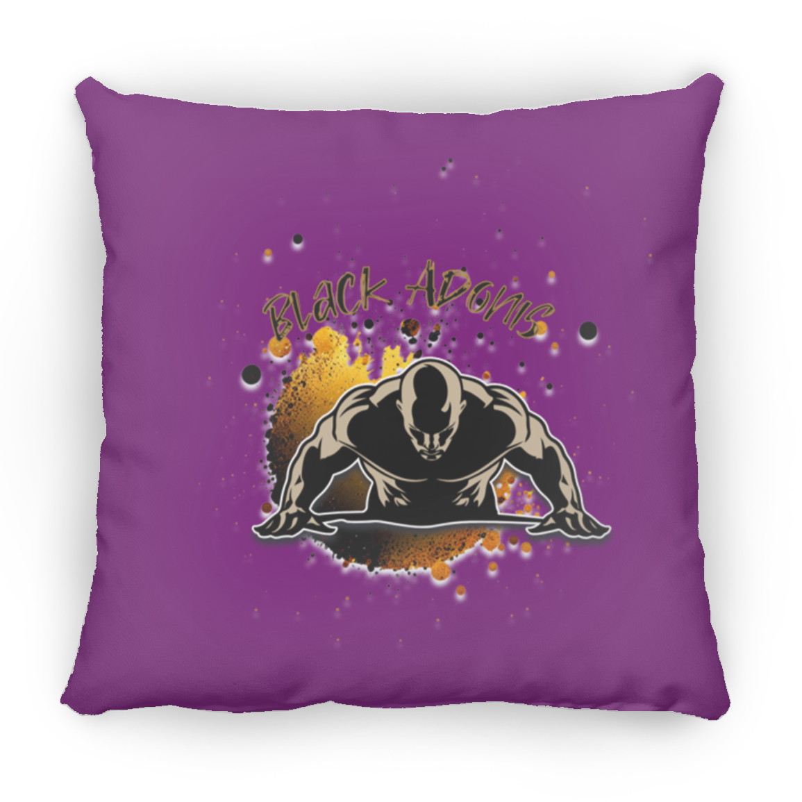 Black Adonis Large Square Pillow