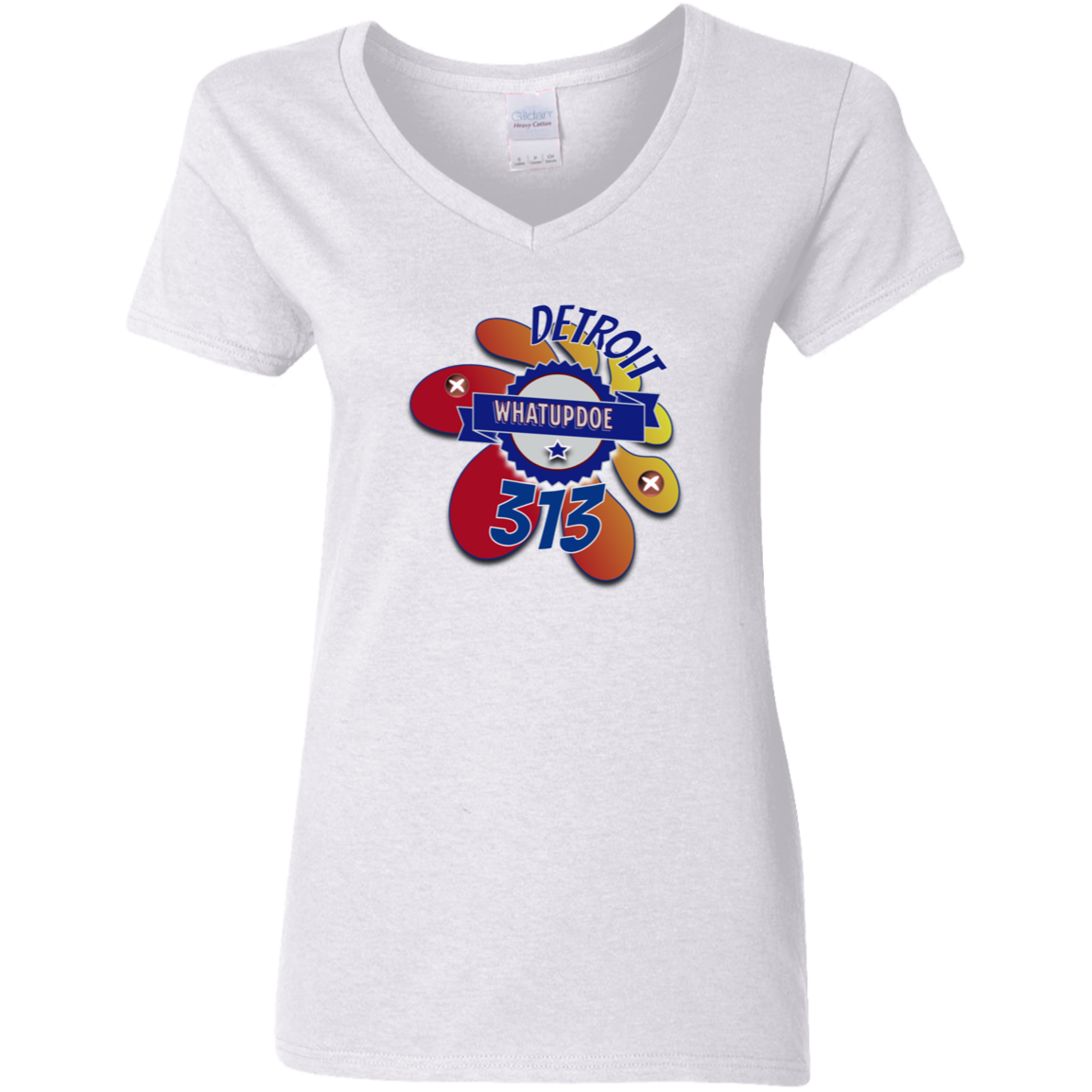 Detroit Whatupdoe 313 Ladies' 5.3 oz. V-Neck T-Shirt