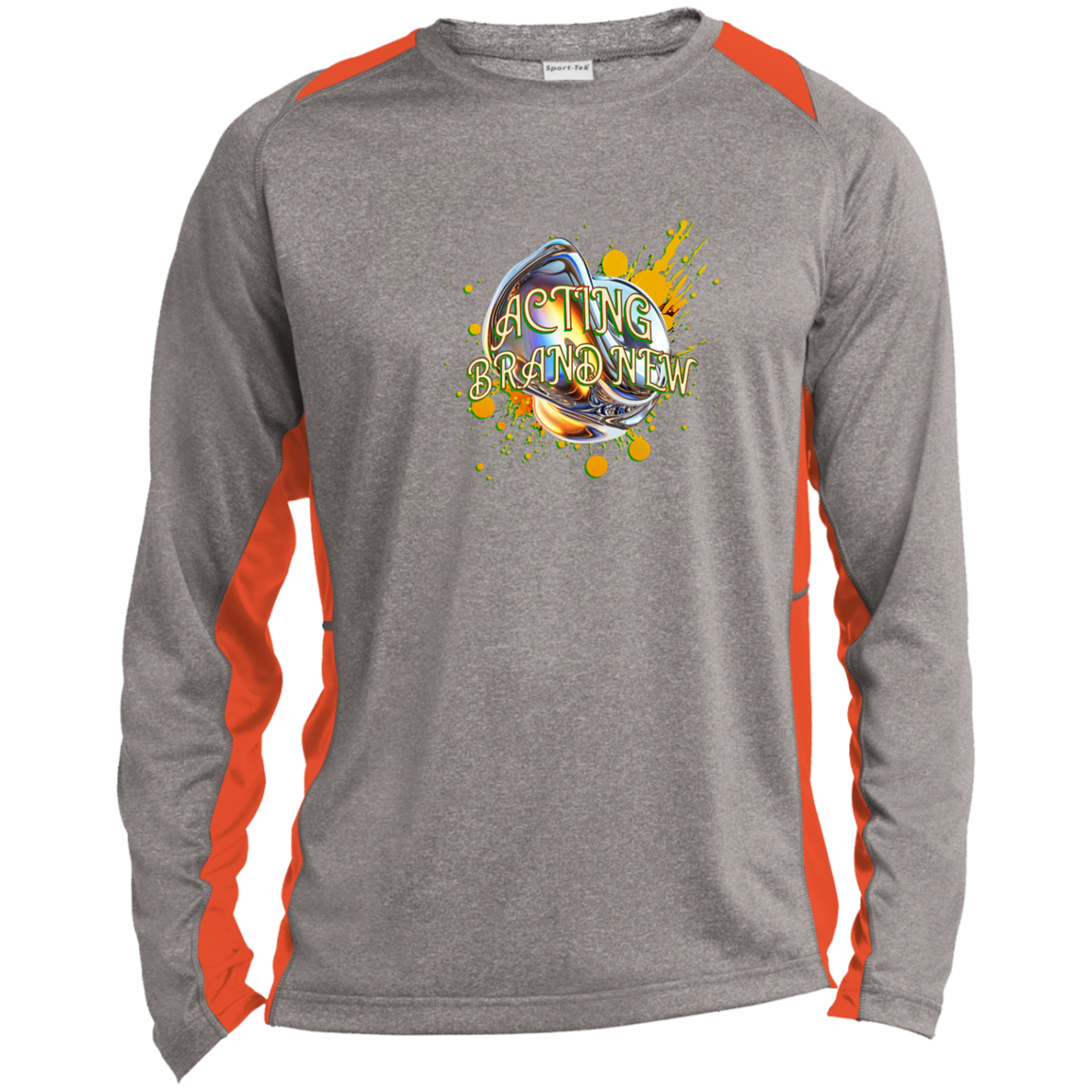 Acting Brand New Long Sleeve Heather Colorblock Performance Tee
