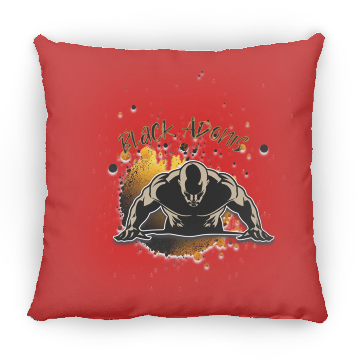 Black Adonis Large Square Pillow