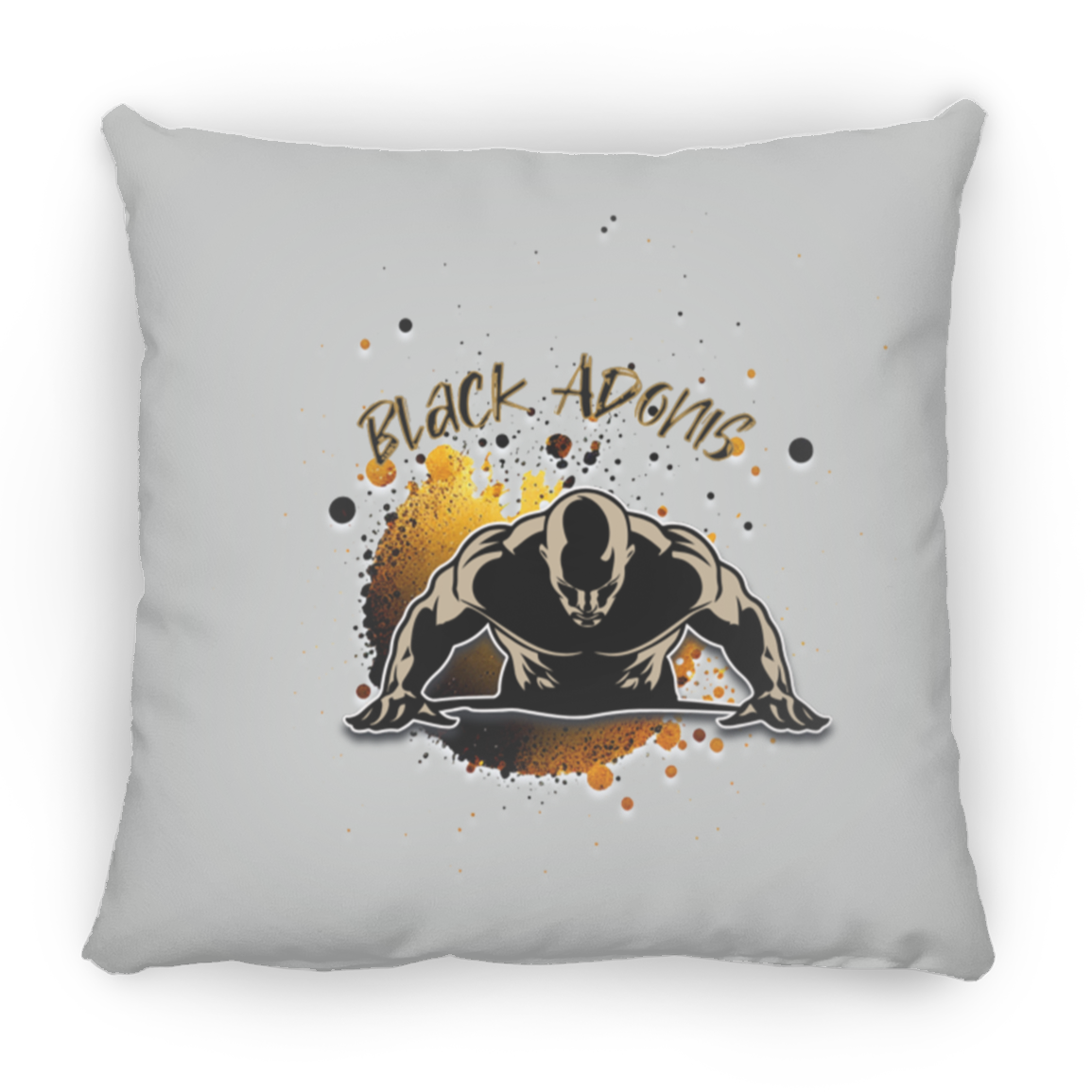 Black Adonis Large Square Pillow