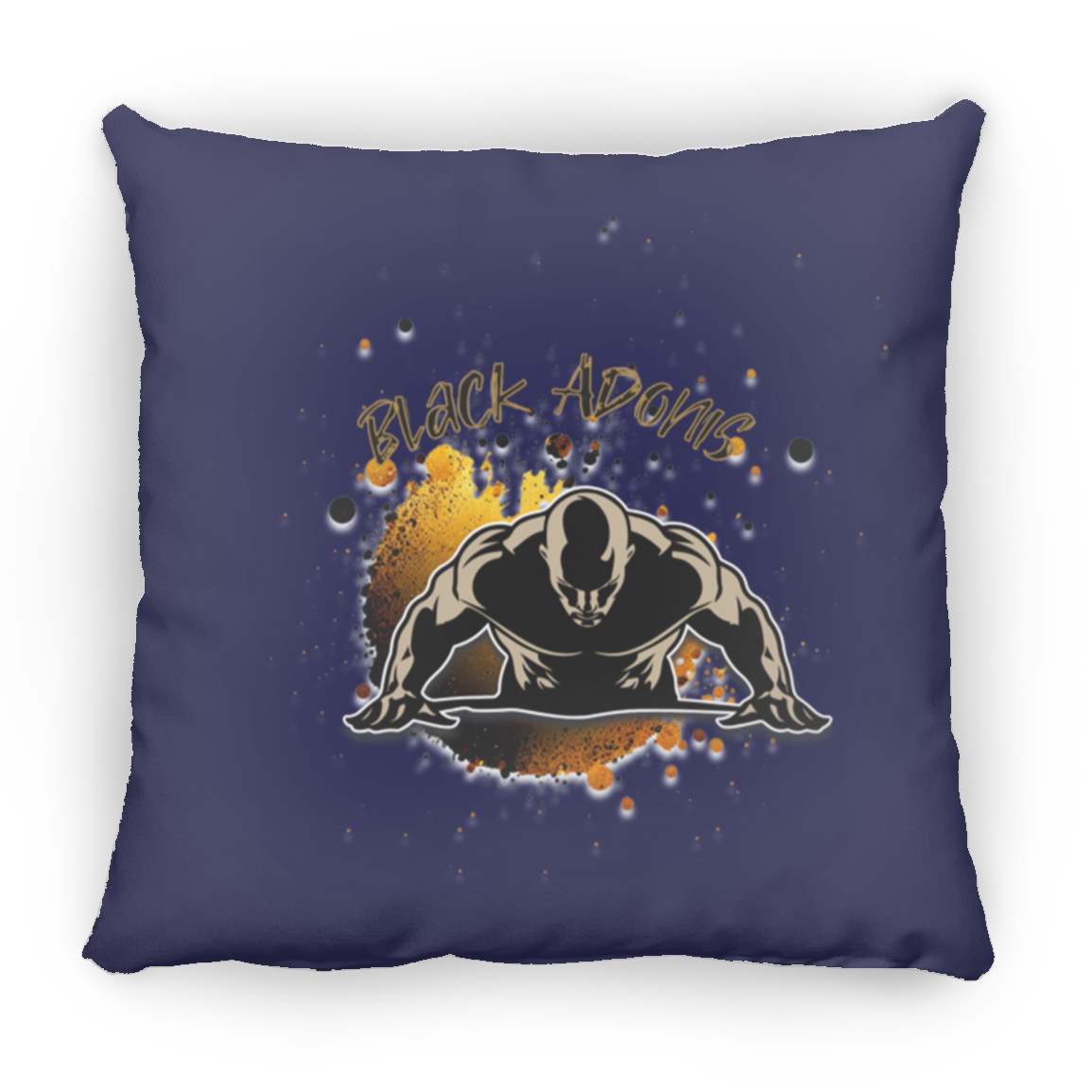 Black Adonis Large Square Pillow