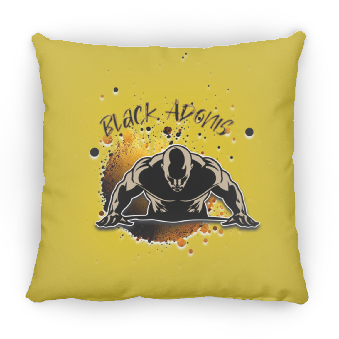 Black Adonis Small Square Pillow
