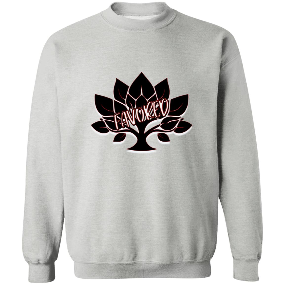 Red Favored Gildan Crewneck Pullover Sweatshirt
