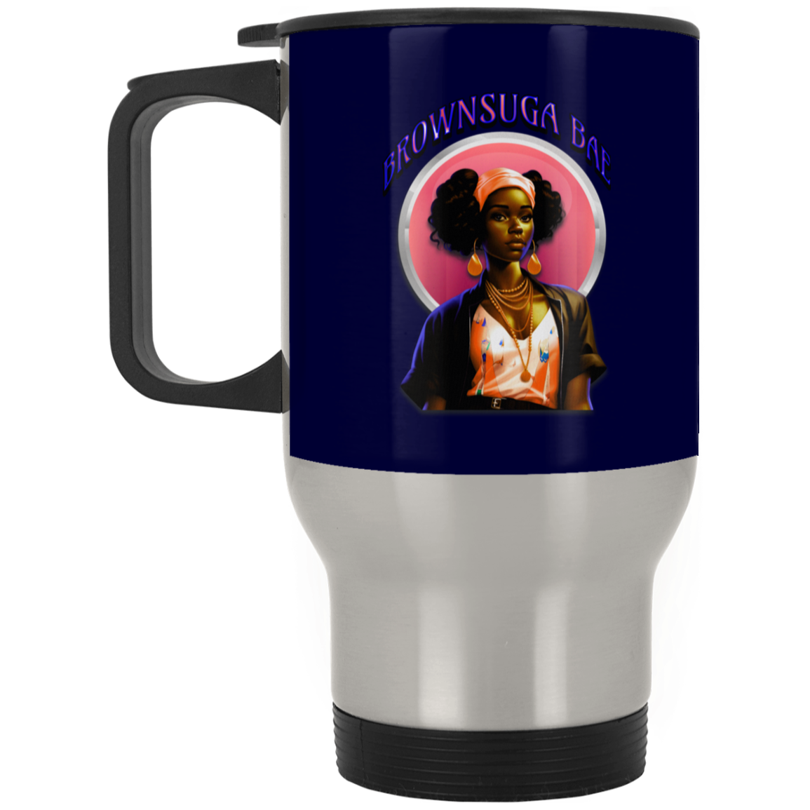 BrownSuga Bae Silver Stainless Travel Mug