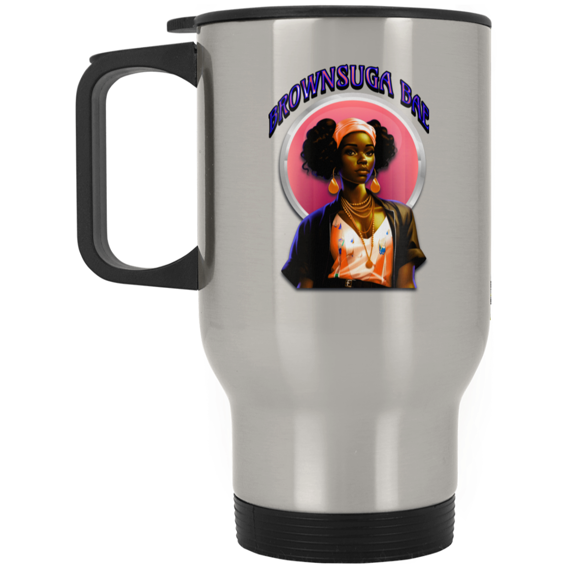 BrownSuga Bae Silver Stainless Travel Mug