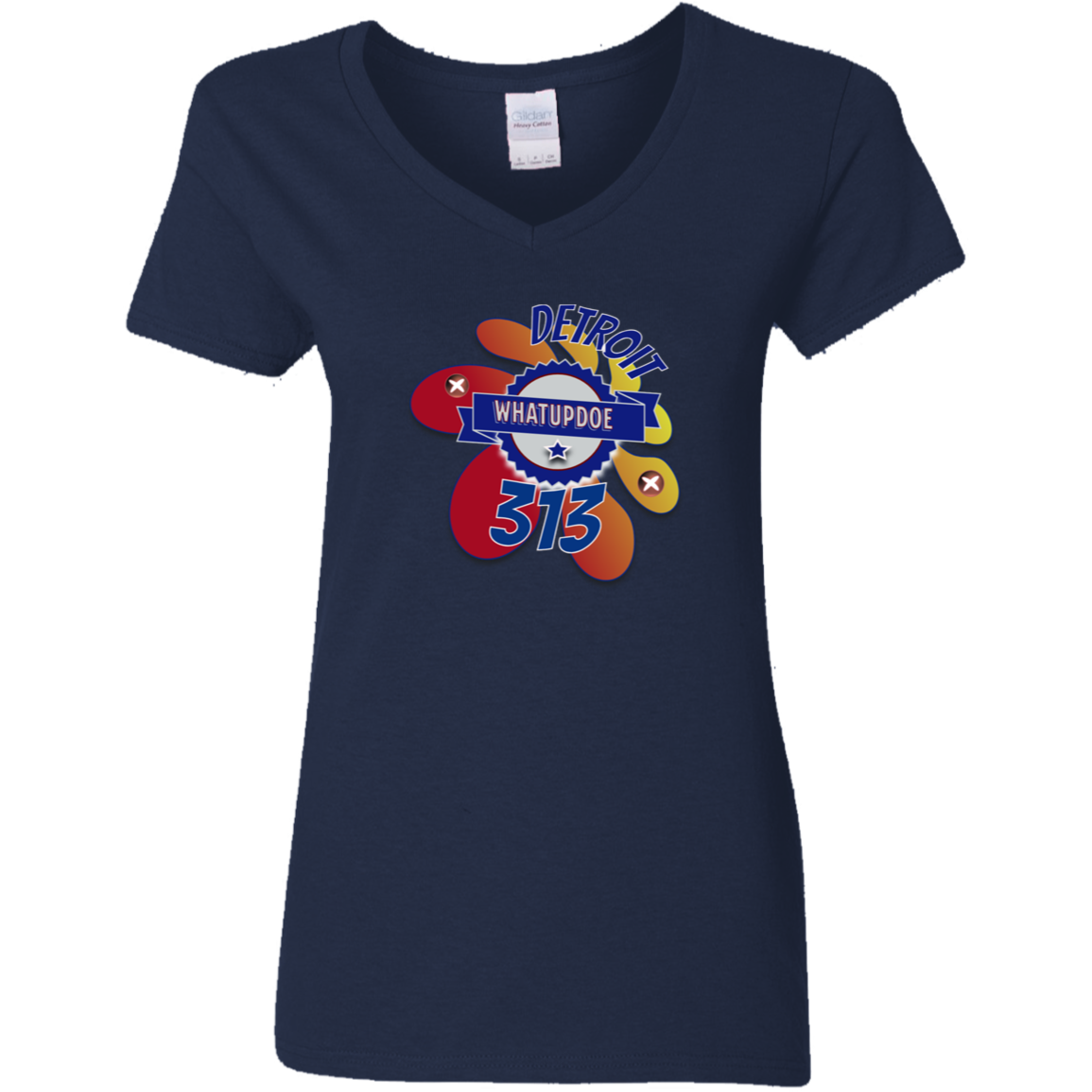 Detroit Whatupdoe 313 Ladies' 5.3 oz. V-Neck T-Shirt