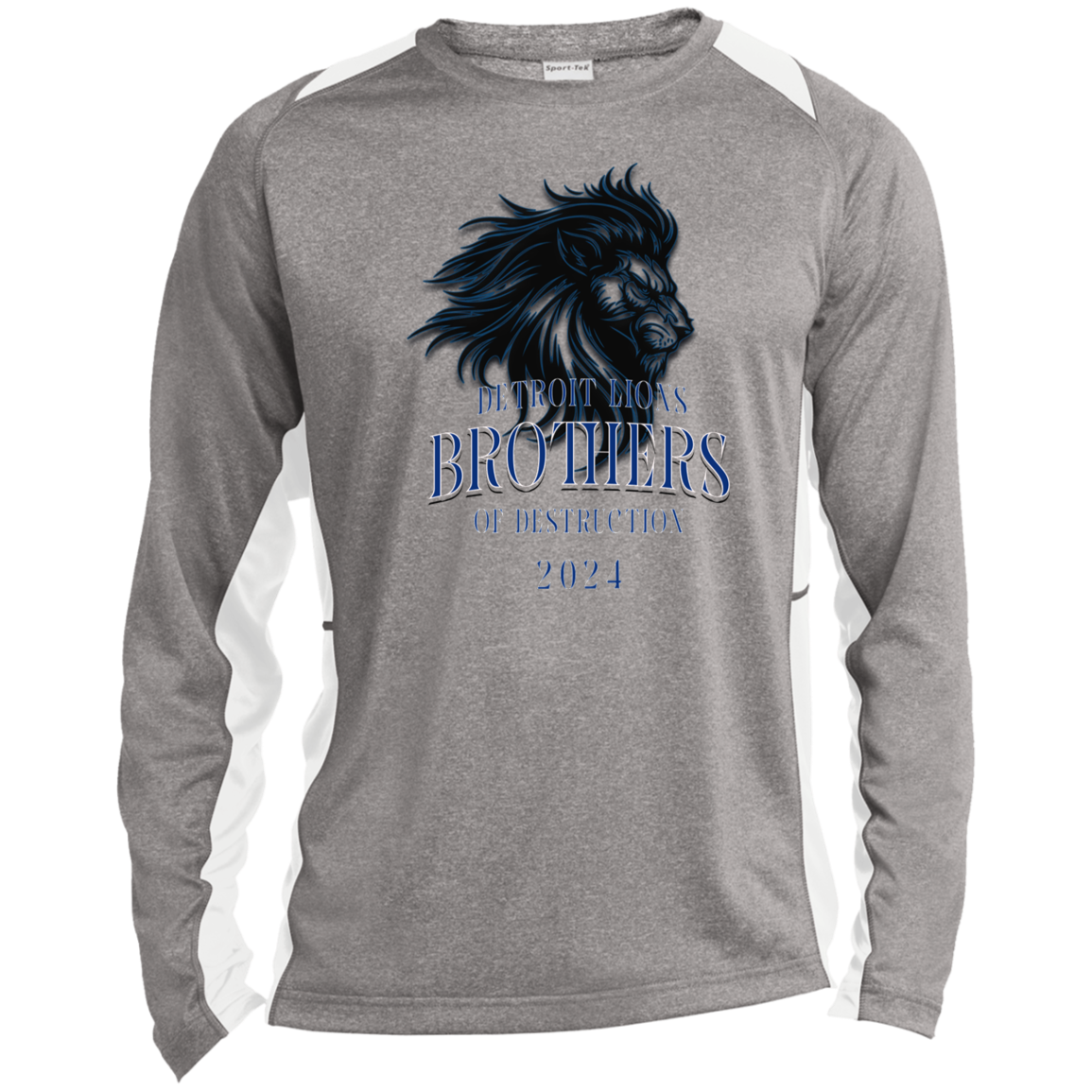 Detroit Lions Brothers of Destruction Long Sleeve Heather Colorblock Performance Tee