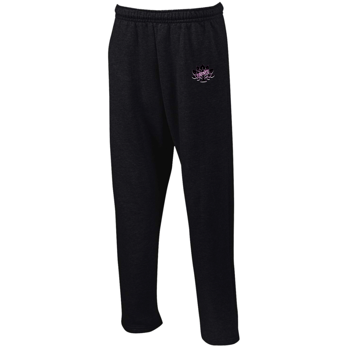 Pink Favored Unisex Open Bottom Sweatpants with Pockets