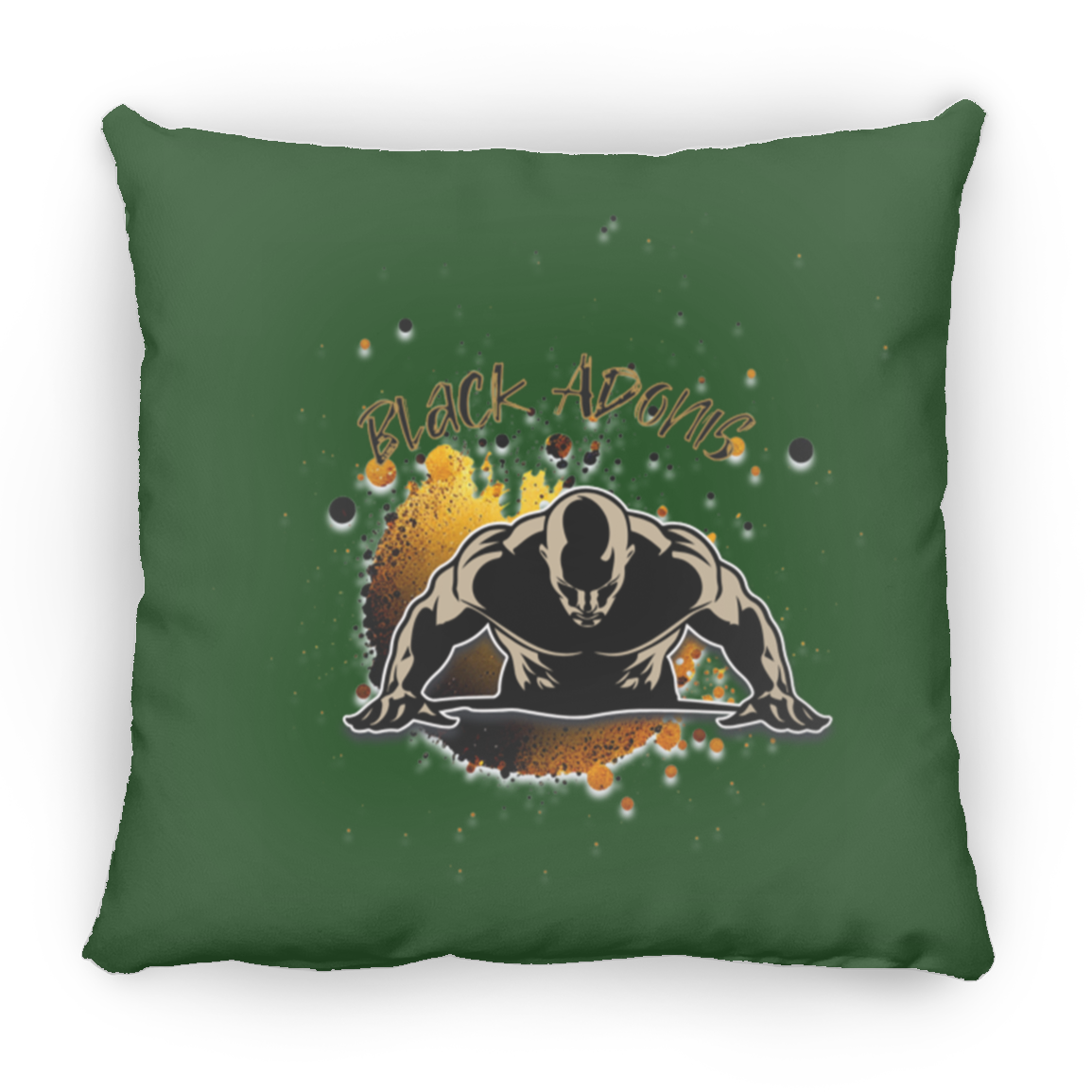 Black Adonis Large Square Pillow