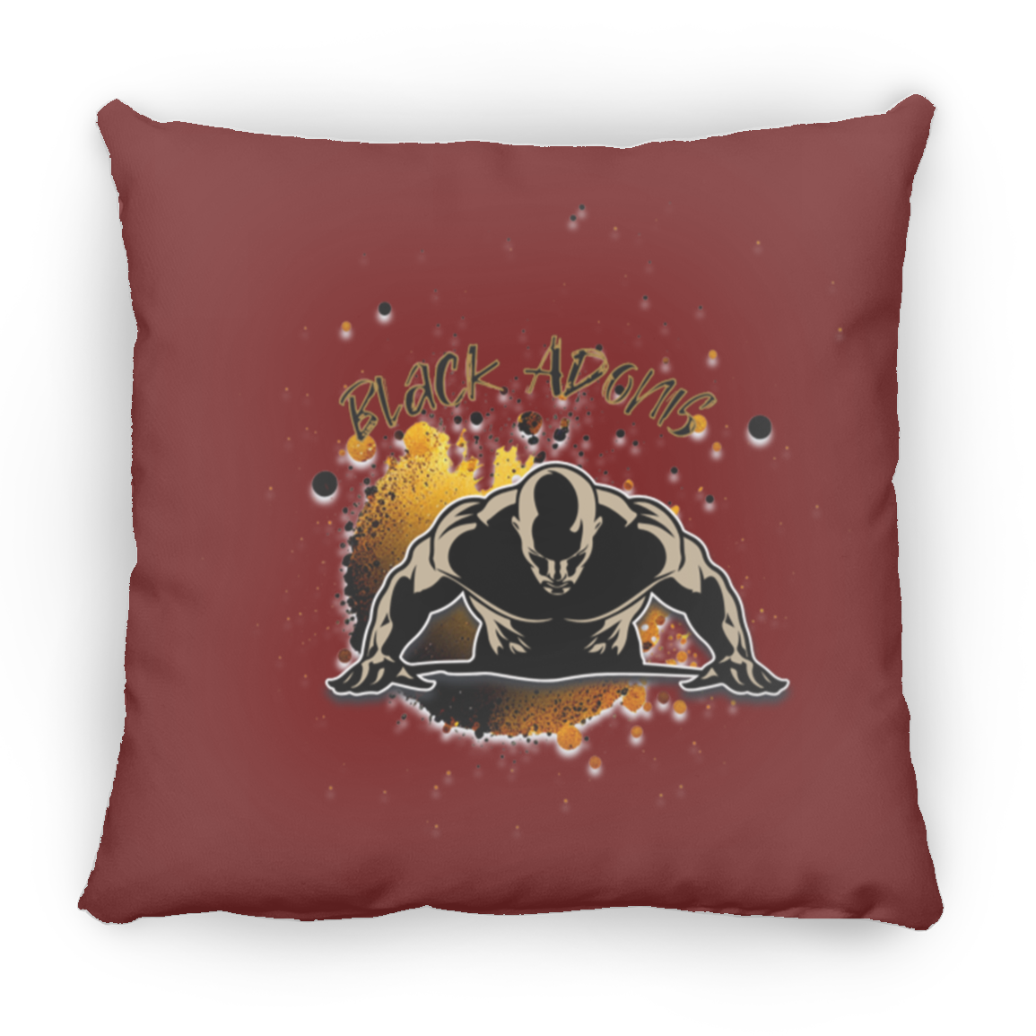 Black Adonis Large Square Pillow