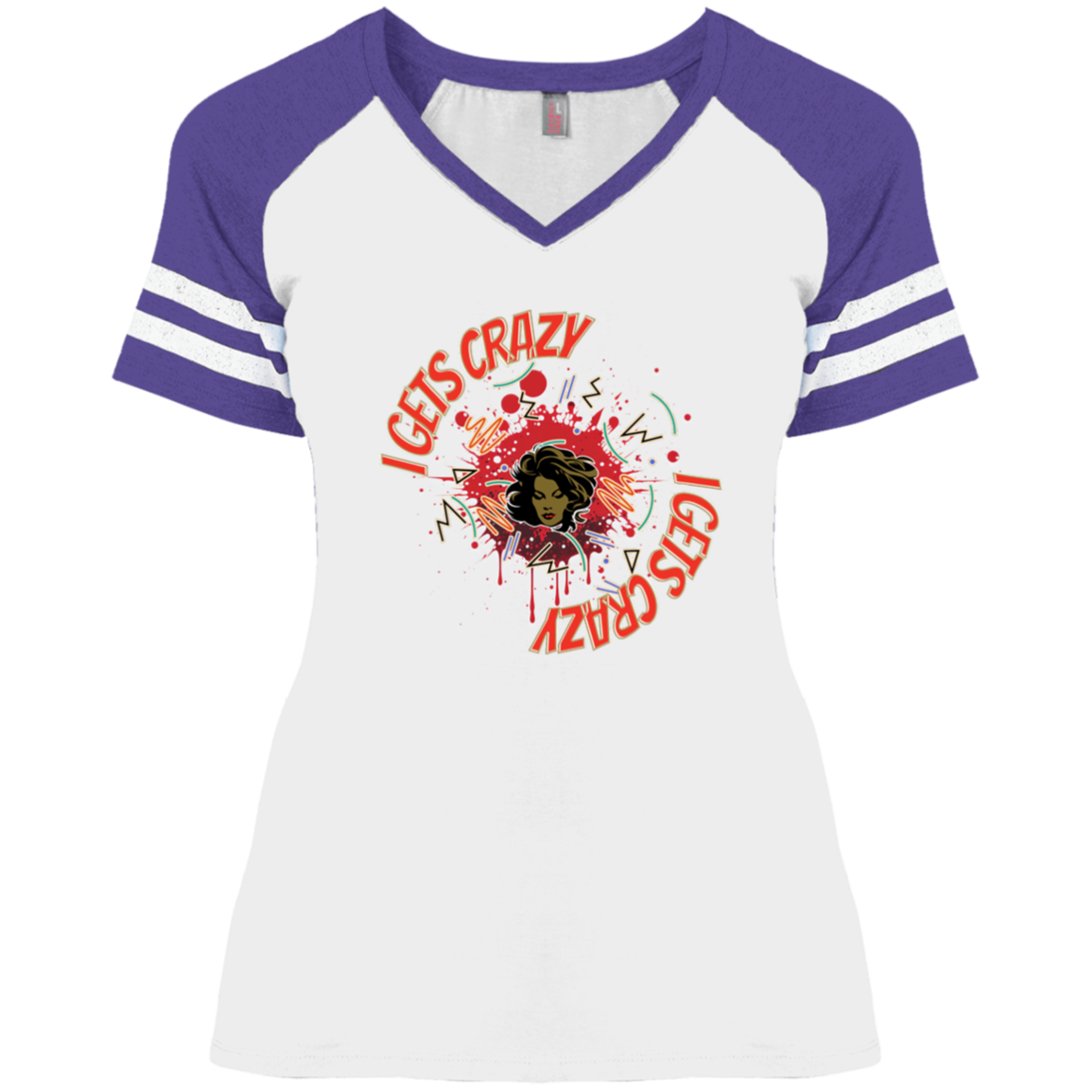 I Gets Crazy Ladies' Game V-Neck T-Shirt