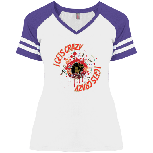 I Gets Crazy Ladies' Game V-Neck T-Shirt