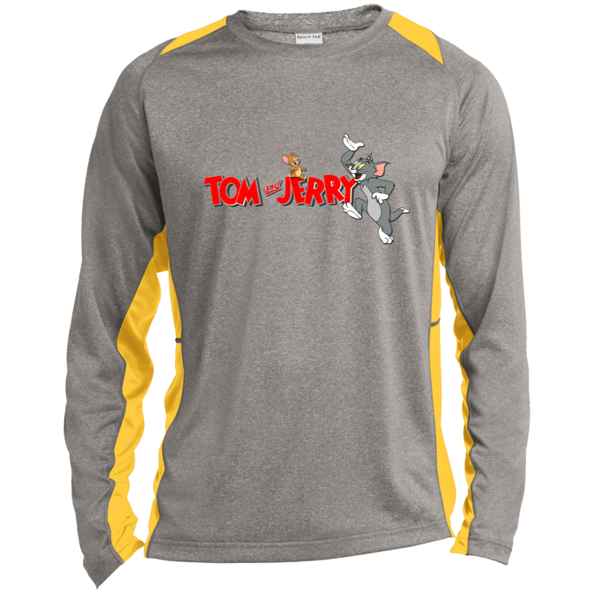 Tom and Jerry Long Sleeve Heather Colorblock Performance Tee