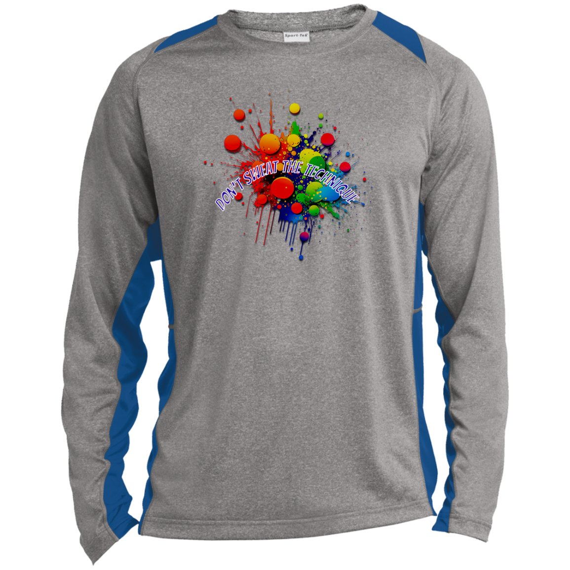 Don't Sweat the Technique Long Sleeve Heather Colorblock Performance Tee