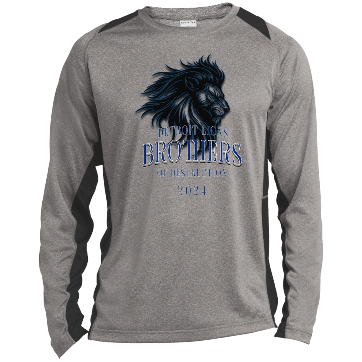 Detroit Lions Brothers of Destruction Long Sleeve Heather Colorblock Performance Tee