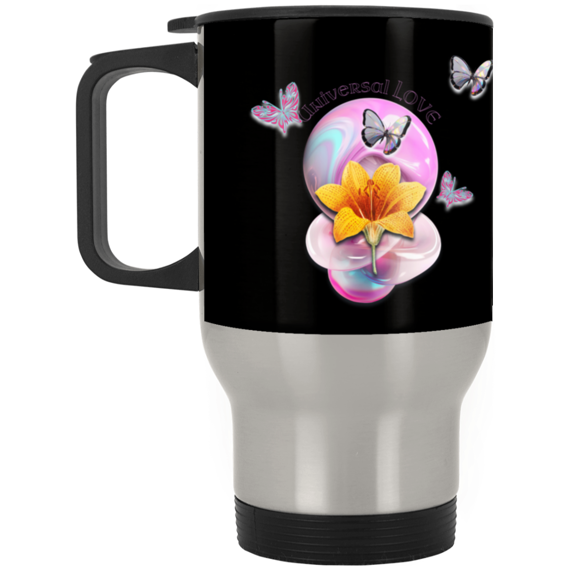 Universal Love Silver Stainless Travel Mug