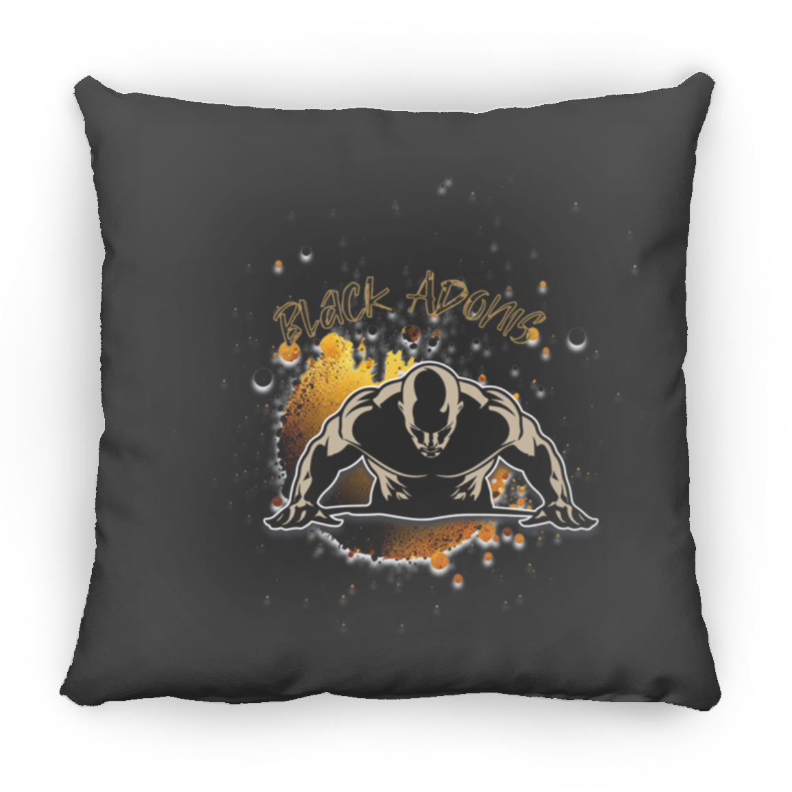 Black Adonis Medium Square Pillow