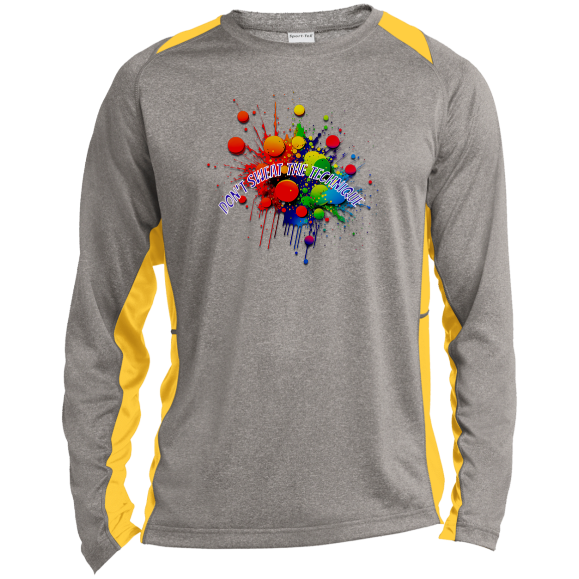 Don't Sweat the Technique Long Sleeve Heather Colorblock Performance Tee