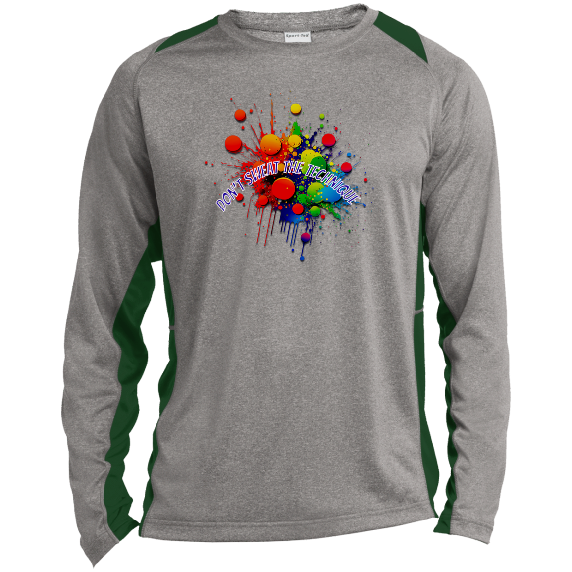 Don't Sweat the Technique Long Sleeve Heather Colorblock Performance Tee