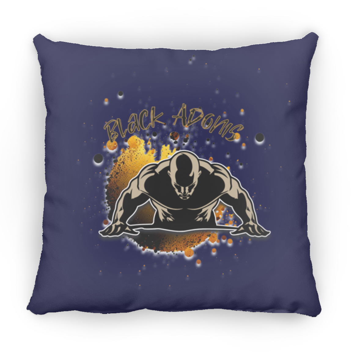 Black Adonis Small Square Pillow