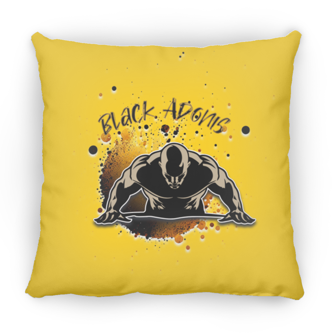 Black Adonis Small Square Pillow