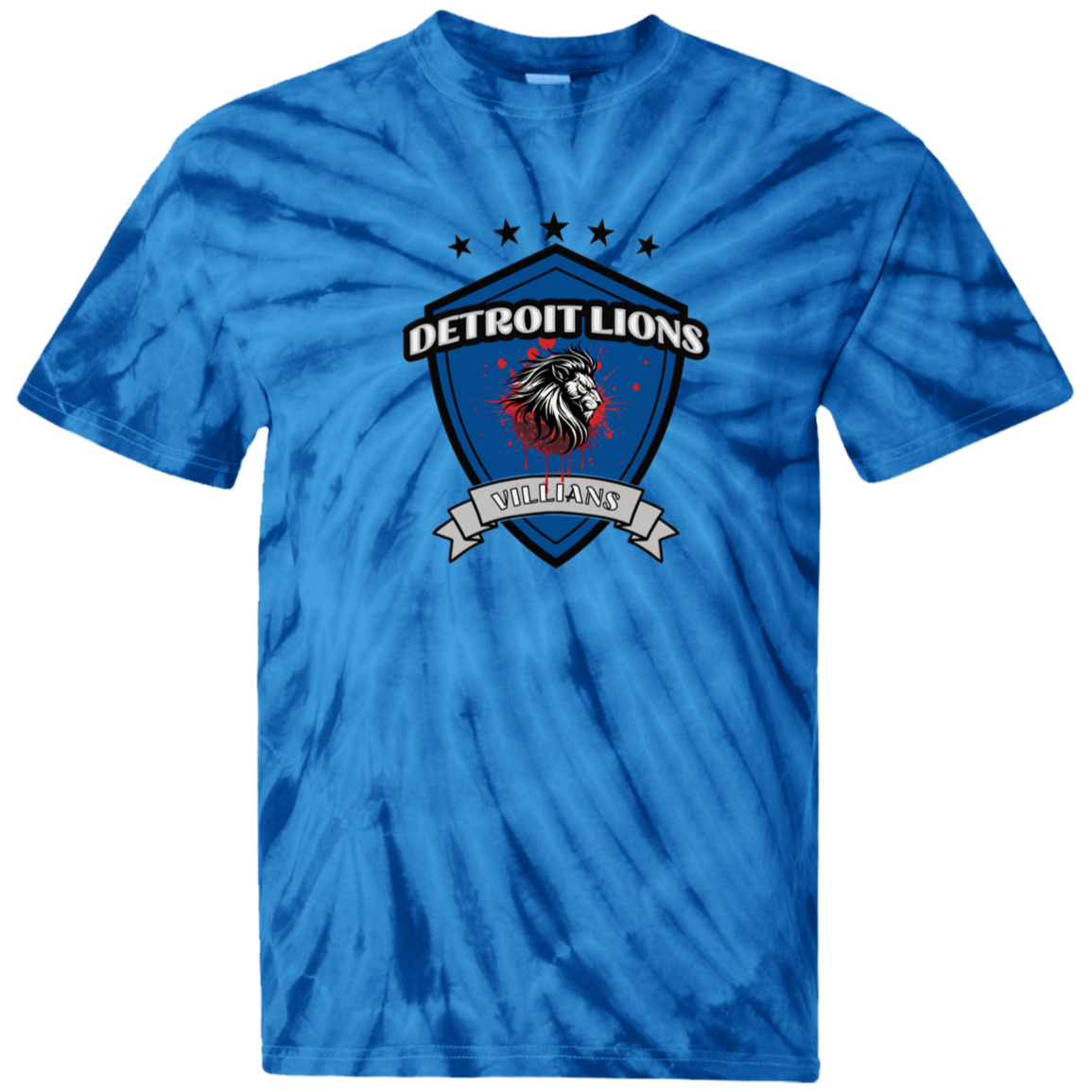 Detroit Lions Villain 100% Cotton Tie Dye T-Shirt