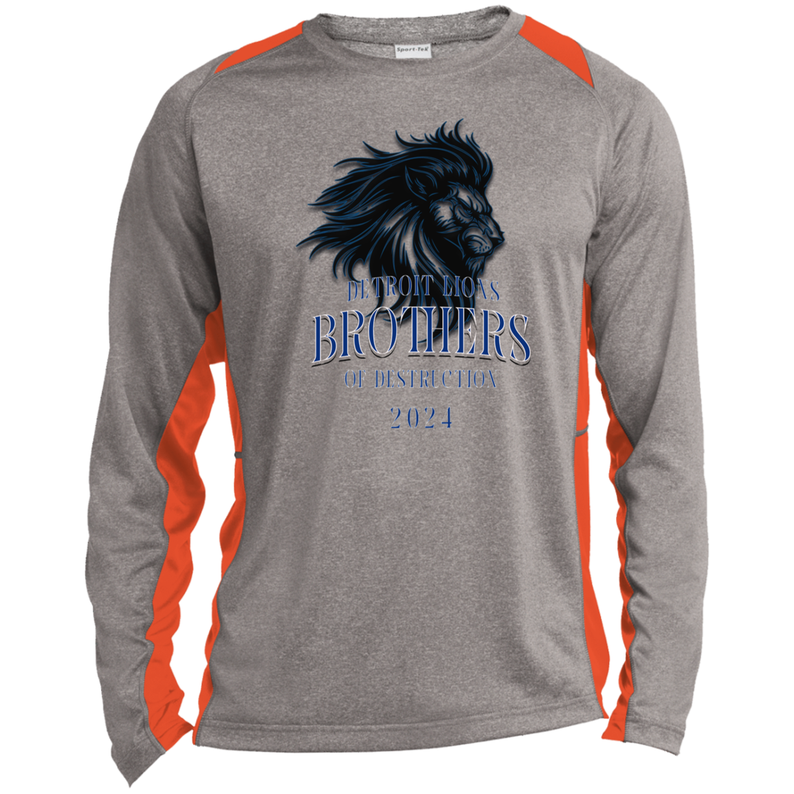 Detroit Lions Brothers of Destruction Long Sleeve Heather Colorblock Performance Tee