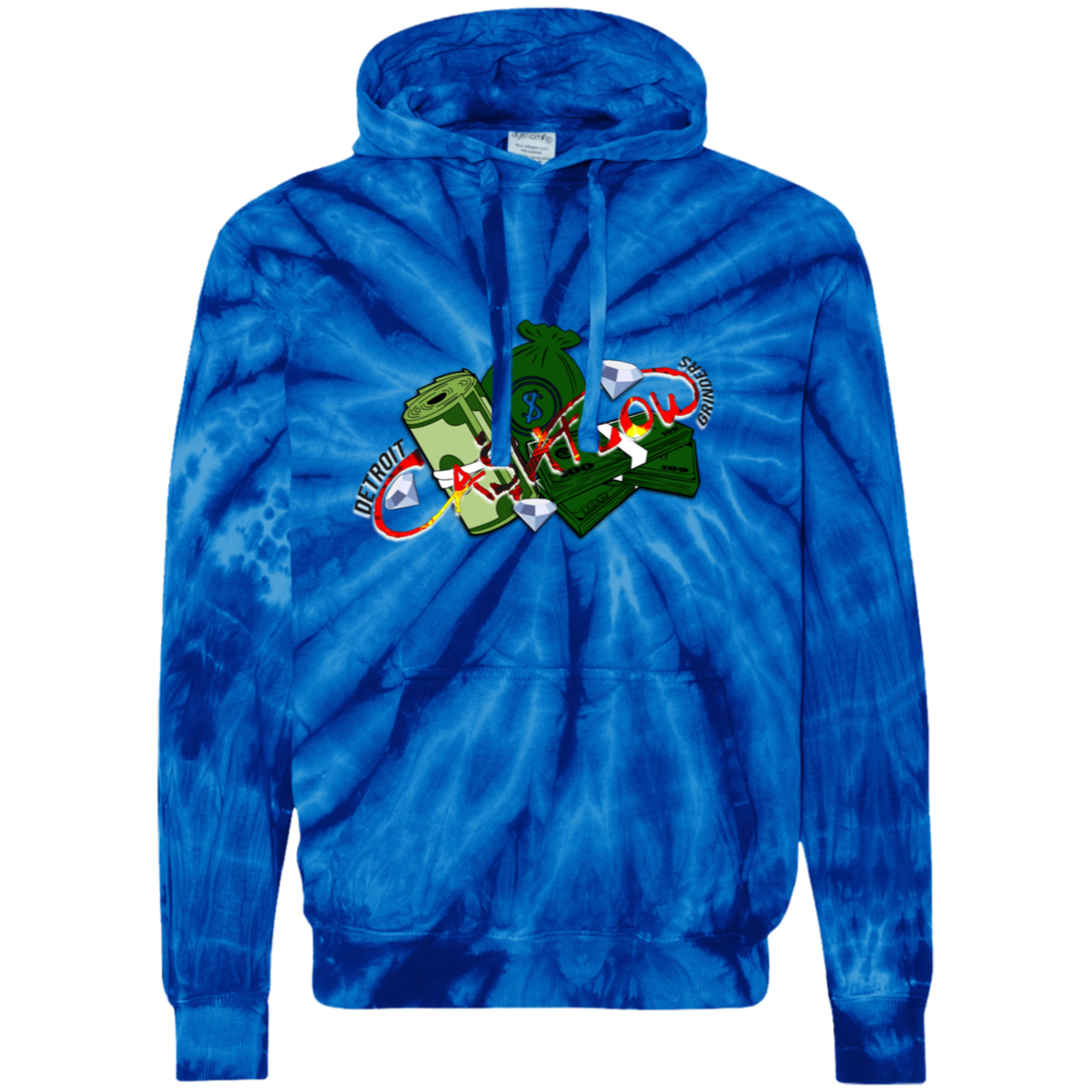 Detroit Cashflow Grinders Unisex Tie-Dyed Pullover Hoodie