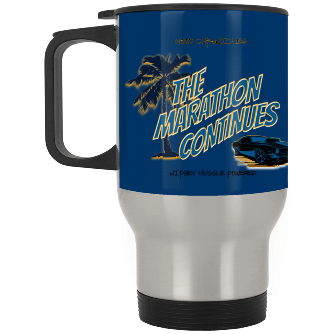 The Marathon Continues Silver Stainless Travel Mug