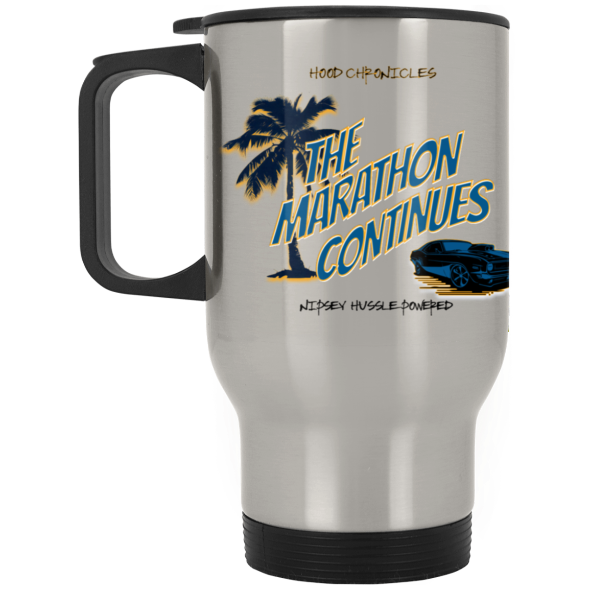 The Marathon Continues Silver Stainless Travel Mug