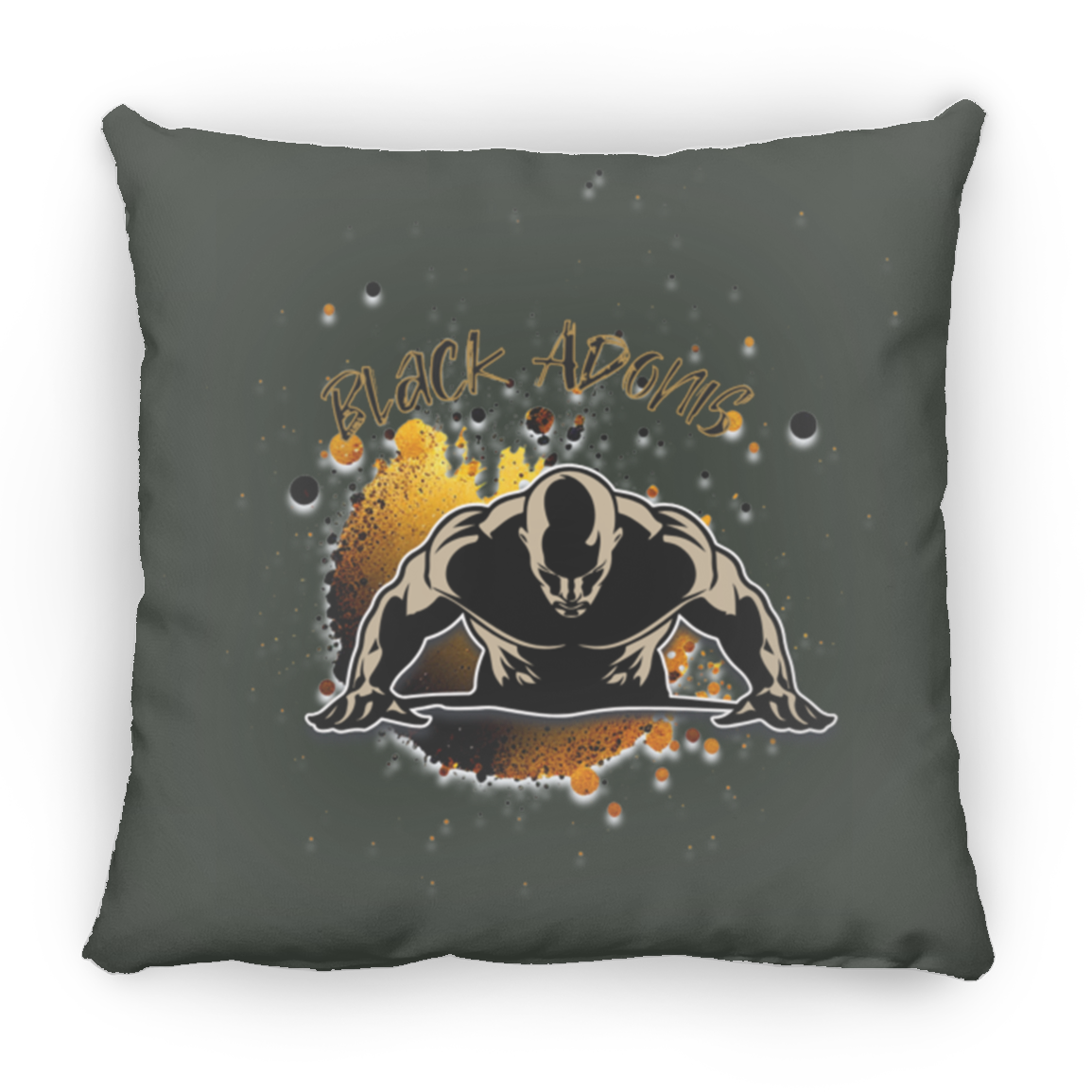 Black Adonis Small Square Pillow