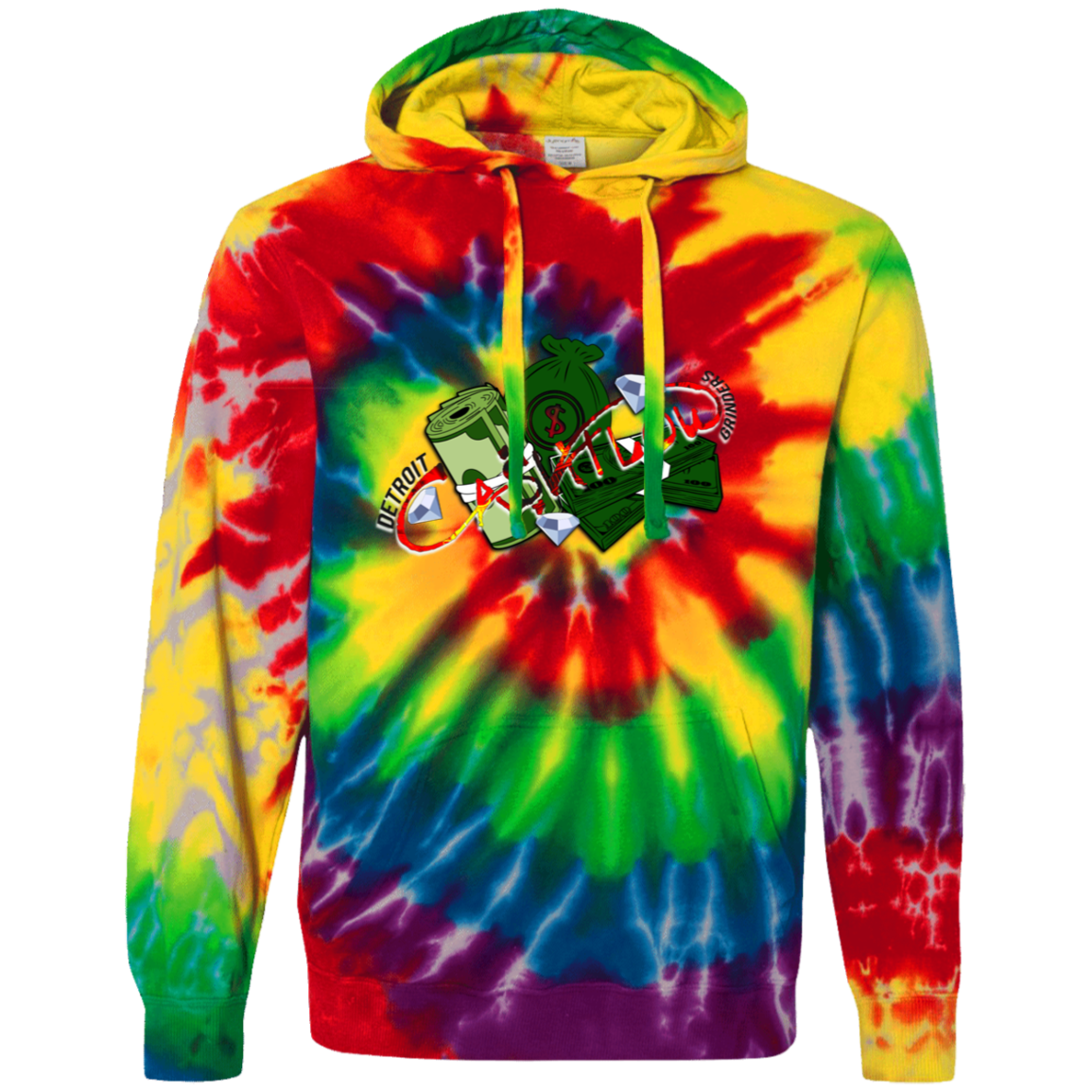 Detroit Cashflow Grinders Unisex Tie-Dyed Pullover Hoodie