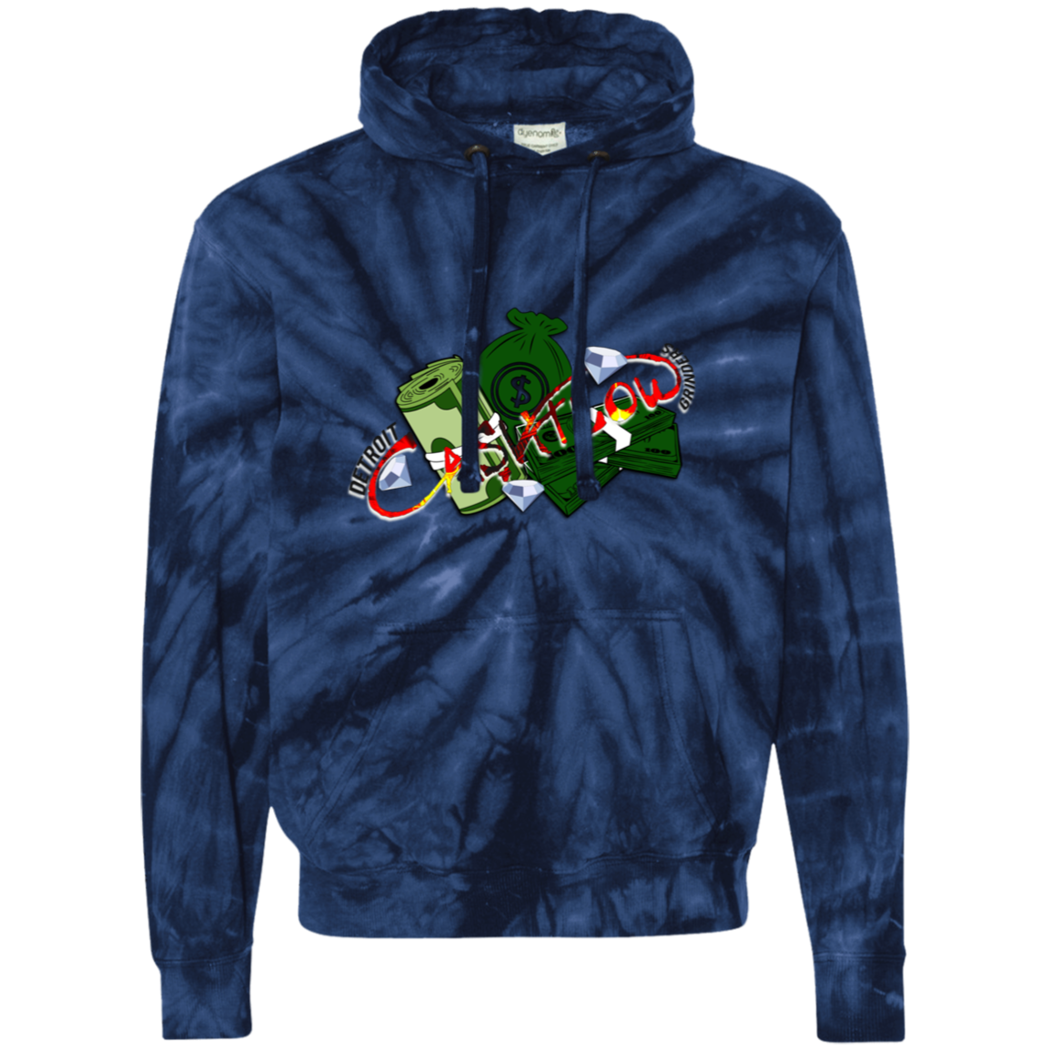 Detroit Cashflow Grinders Unisex Tie-Dyed Pullover Hoodie