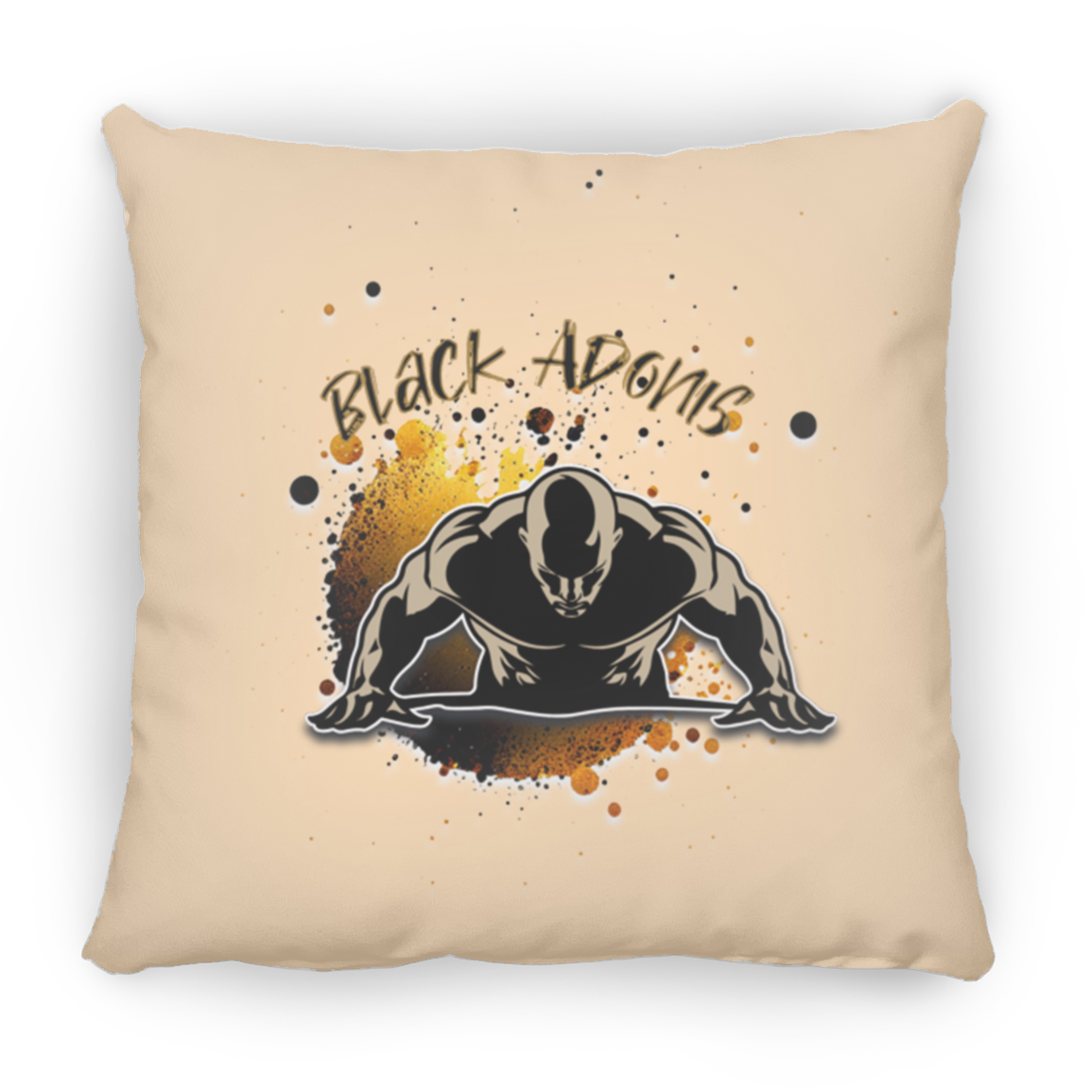 Black Adonis Small Square Pillow