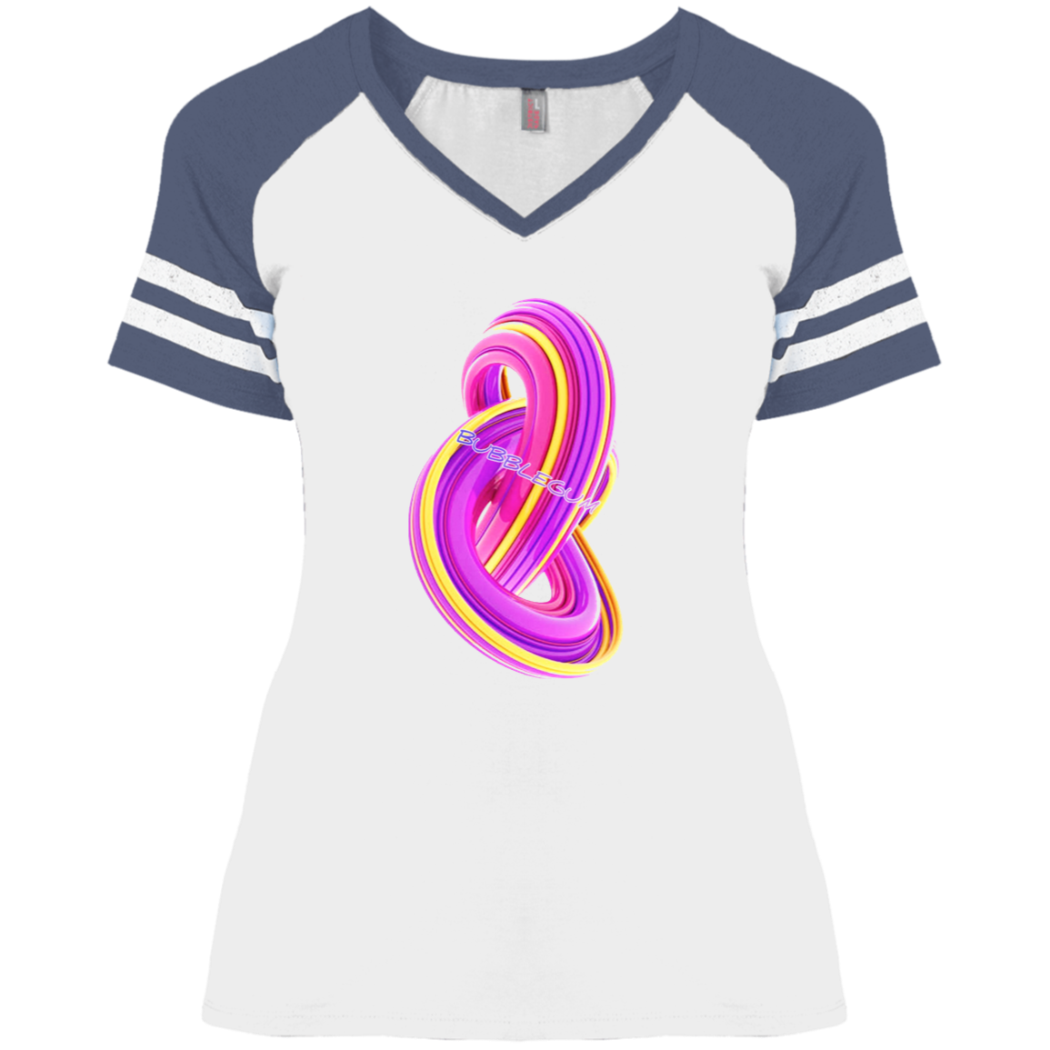 BubbleGum Ladies' Game V-Neck T-Shirt