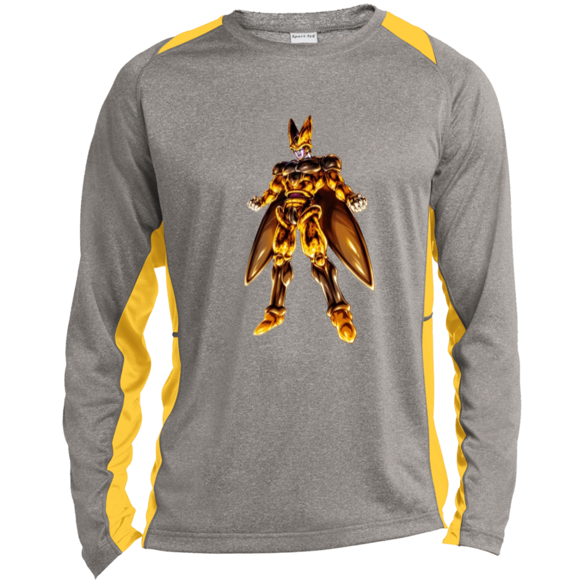 Golden Cell Long Sleeve Heather Colorblock Performance Tee