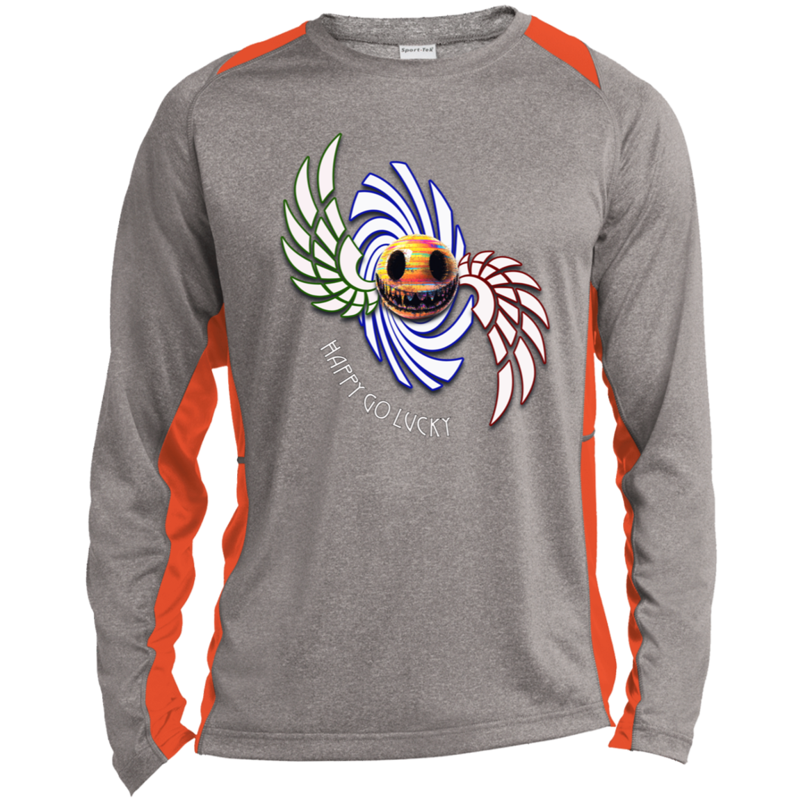 Happy Go Lucky Long Sleeve Heather Colorblock Performance Tee