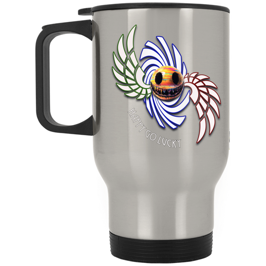 Happy Go Lucky Silver Stainless Travel Mug