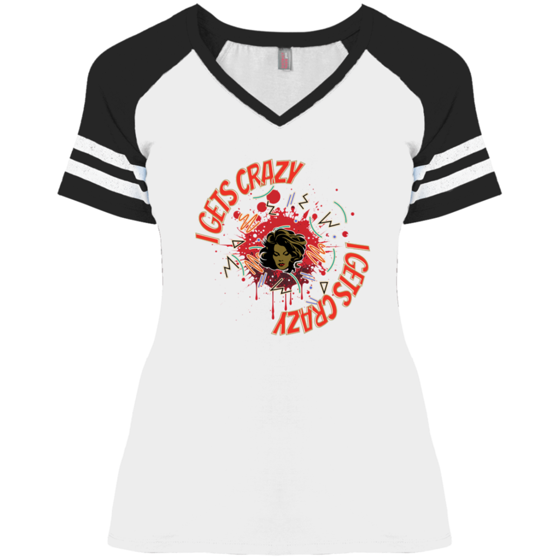 I Gets Crazy Ladies' Game V-Neck T-Shirt