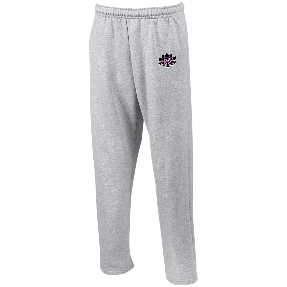 Pink Favored Unisex Open Bottom Sweatpants with Pockets