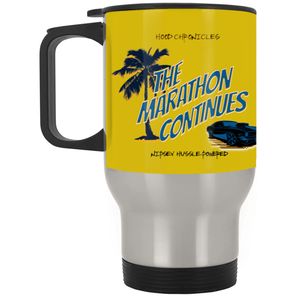 The Marathon Continues Silver Stainless Travel Mug