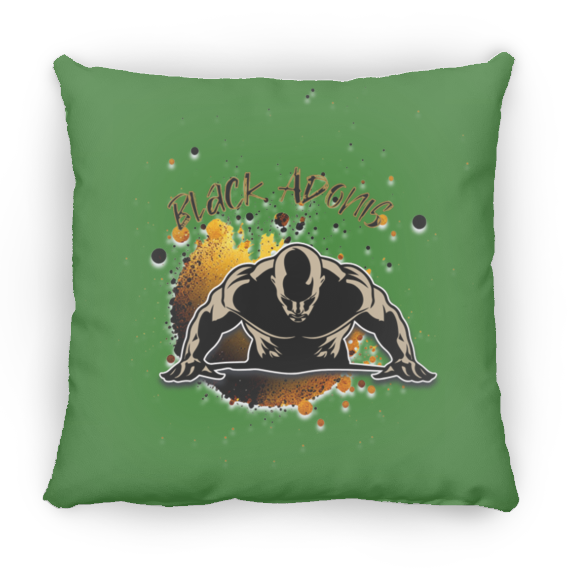 Black Adonis Small Square Pillow