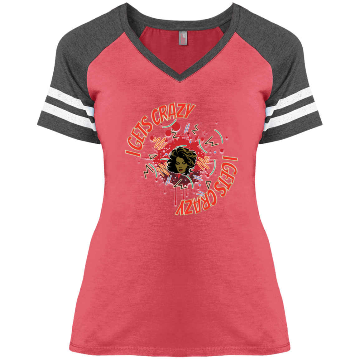 I Gets Crazy Ladies' Game V-Neck T-Shirt