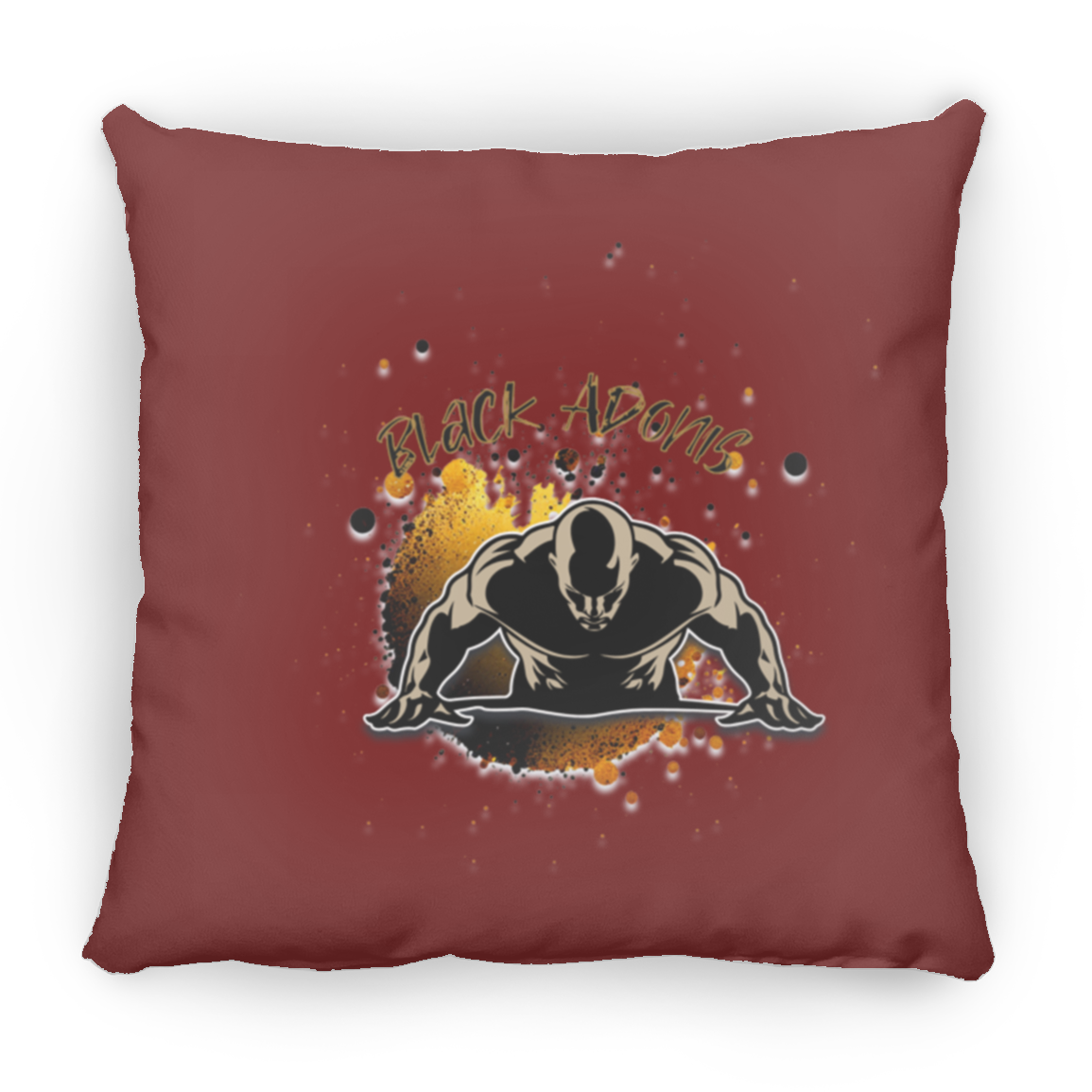 Black Adonis Medium Square Pillow