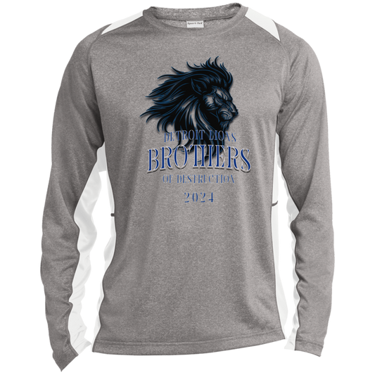 Detroit Lions Brothers of Destruction Long Sleeve Heather Colorblock Performance Tee