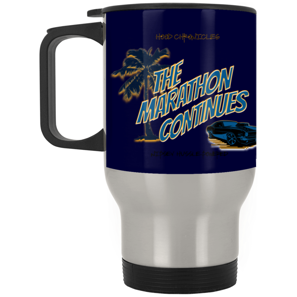 The Marathon Continues Silver Stainless Travel Mug